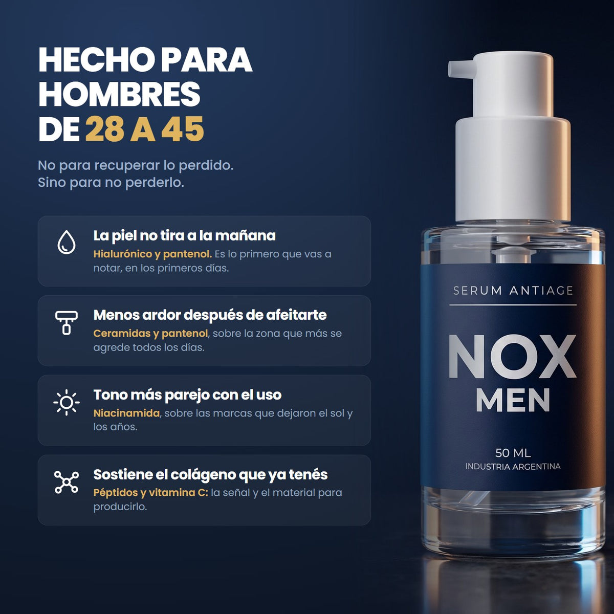 Serum antiage de noche para hombres — NOX men