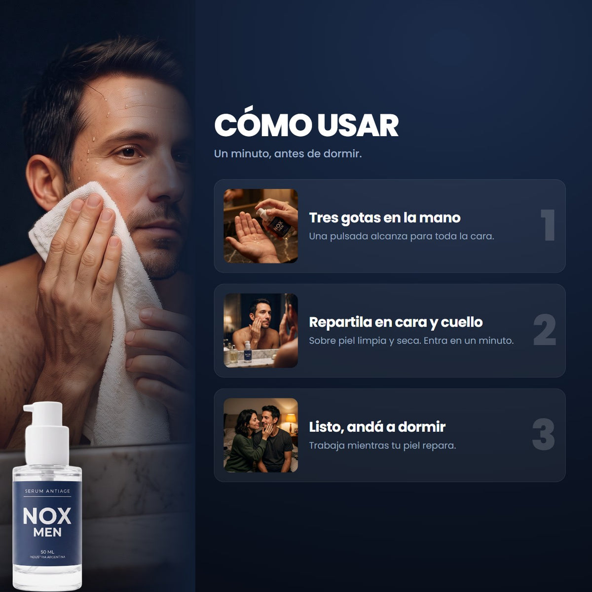 Serum antiage de noche para hombres — NOX men