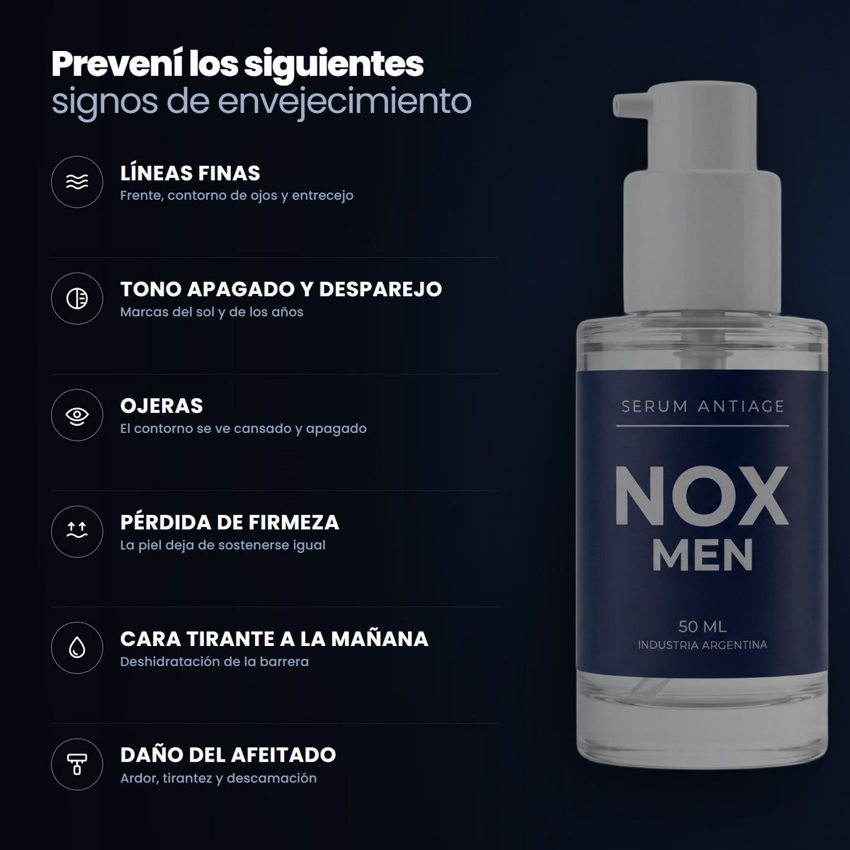 Serum antiage de noche para hombres — NOX men